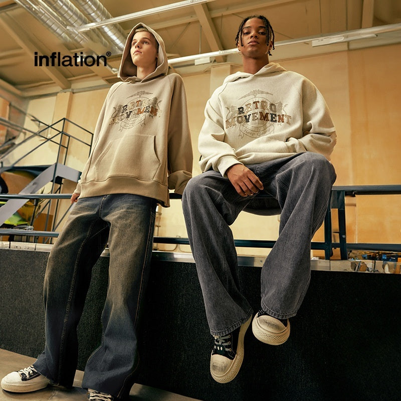 Image of Washed Cut Wide Leg Jeans Men