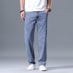 Image of Lyocell Jeans Men's Loose Straight Casual