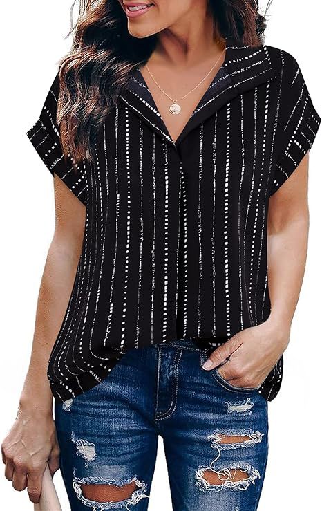 Image of Casual All-matching Fashion Trend Stripes Women's Shirt Top