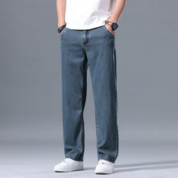Image of Lyocell Jeans Men's Loose Straight Casual