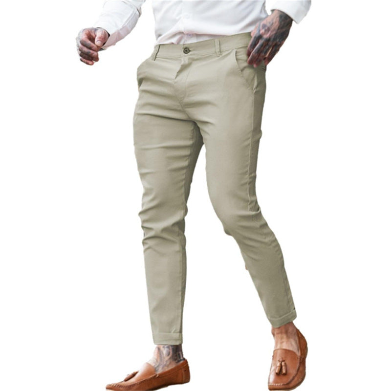 Image of Men's Twill Cotton Stretch Fashion Slim Pencil