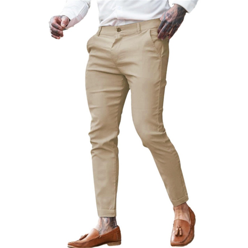 Image of Men's Twill Cotton Stretch Fashion Slim Pencil