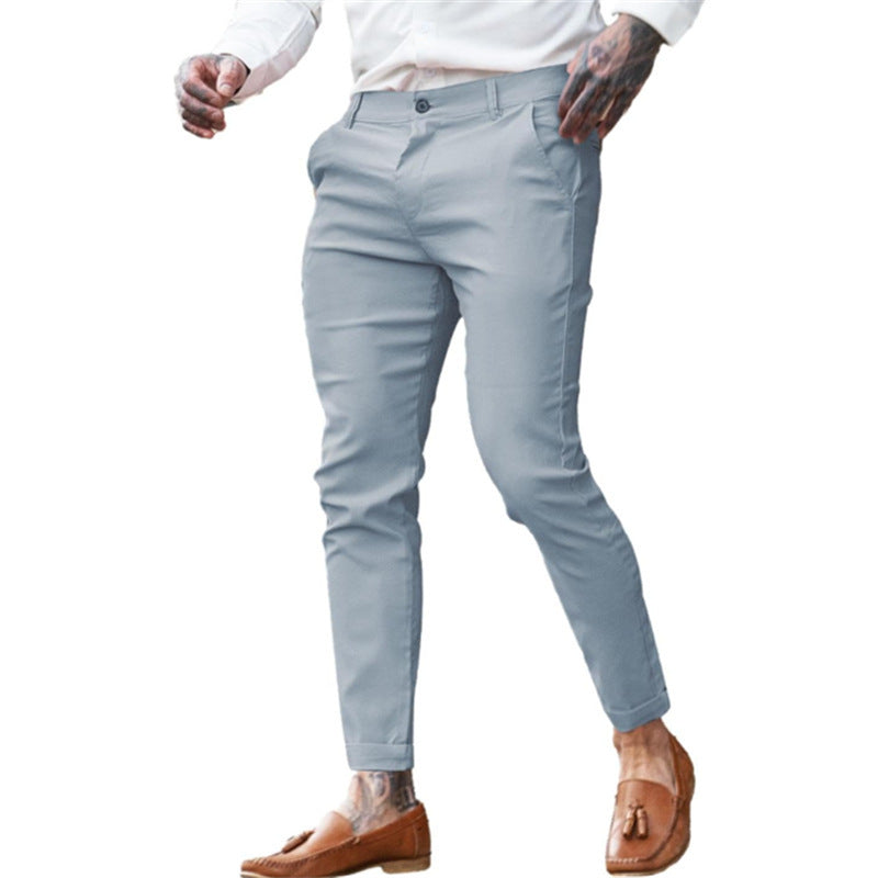 Image of Men's Twill Cotton Stretch Fashion Slim Pencil