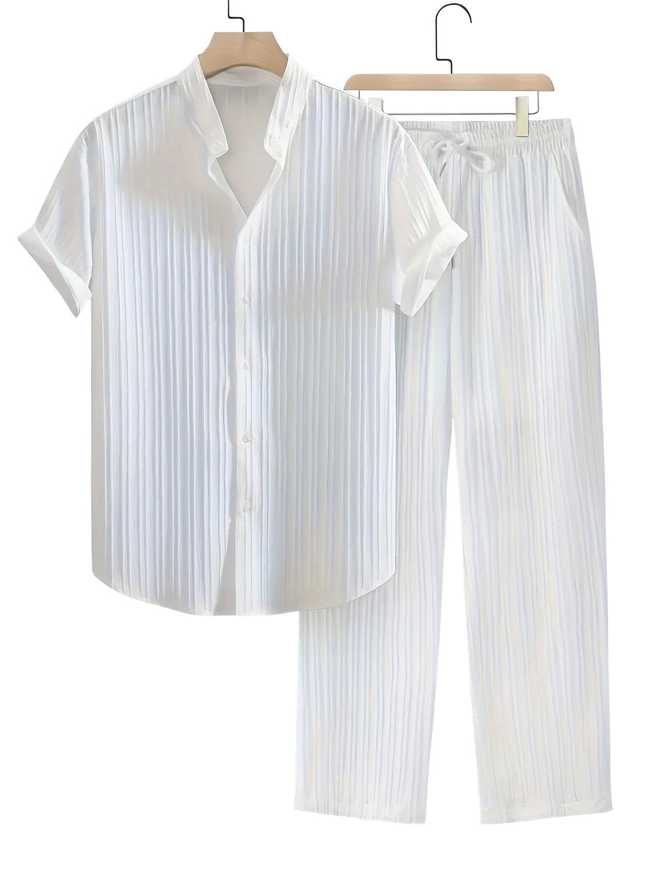 Image of European And American Men's Casual Short-sleeved Two-piece Suit