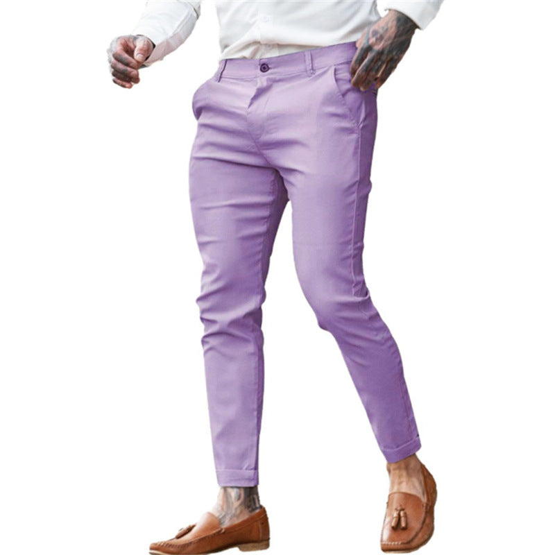 Image of Men's Twill Cotton Stretch Fashion Slim Pencil