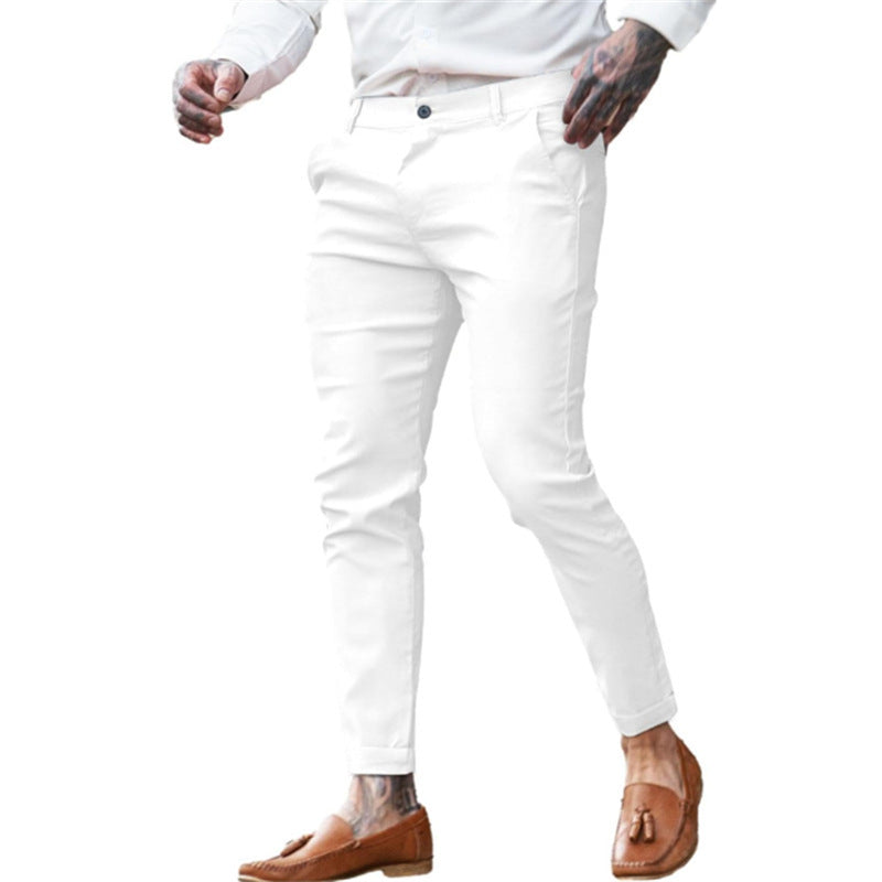 Image of Men's Twill Cotton Stretch Fashion Slim Pencil